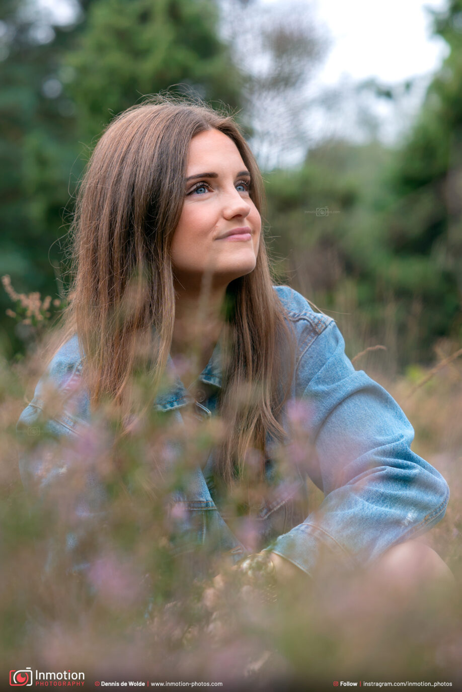 Portrait Model Nicole Sitting Between Heath