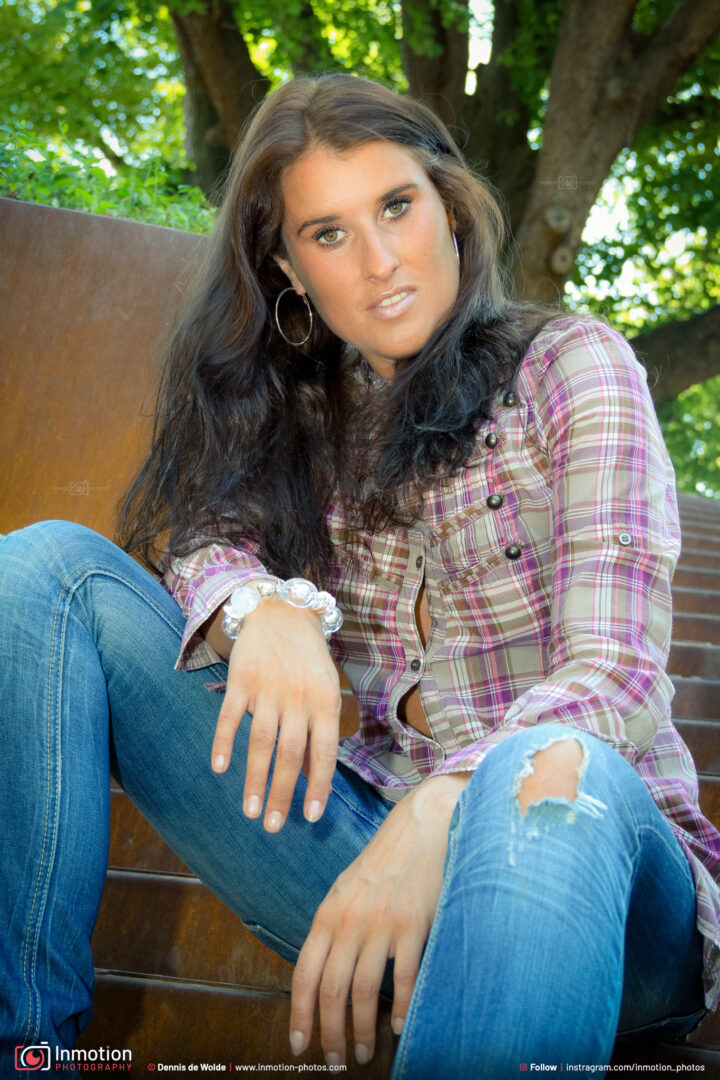 Fleur B Posing Outdoor On Rusty Stairs